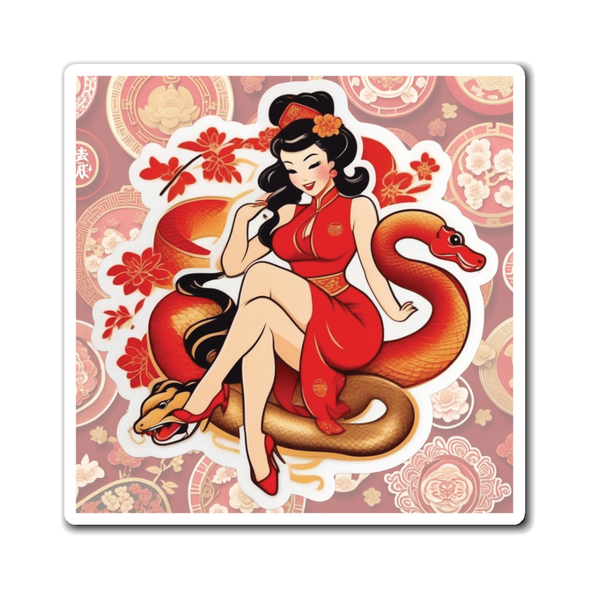 Chinese New Year of the Snake II Pin Up Girl Magnet