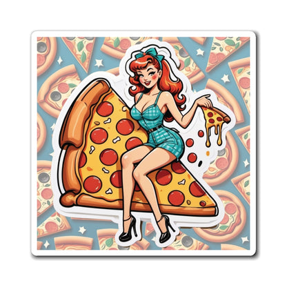 National and World Pizza Day III Pin Up Girl Magnet