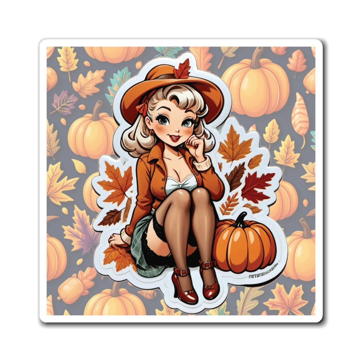 Thanksgiving III Pin Up Girl Magnet