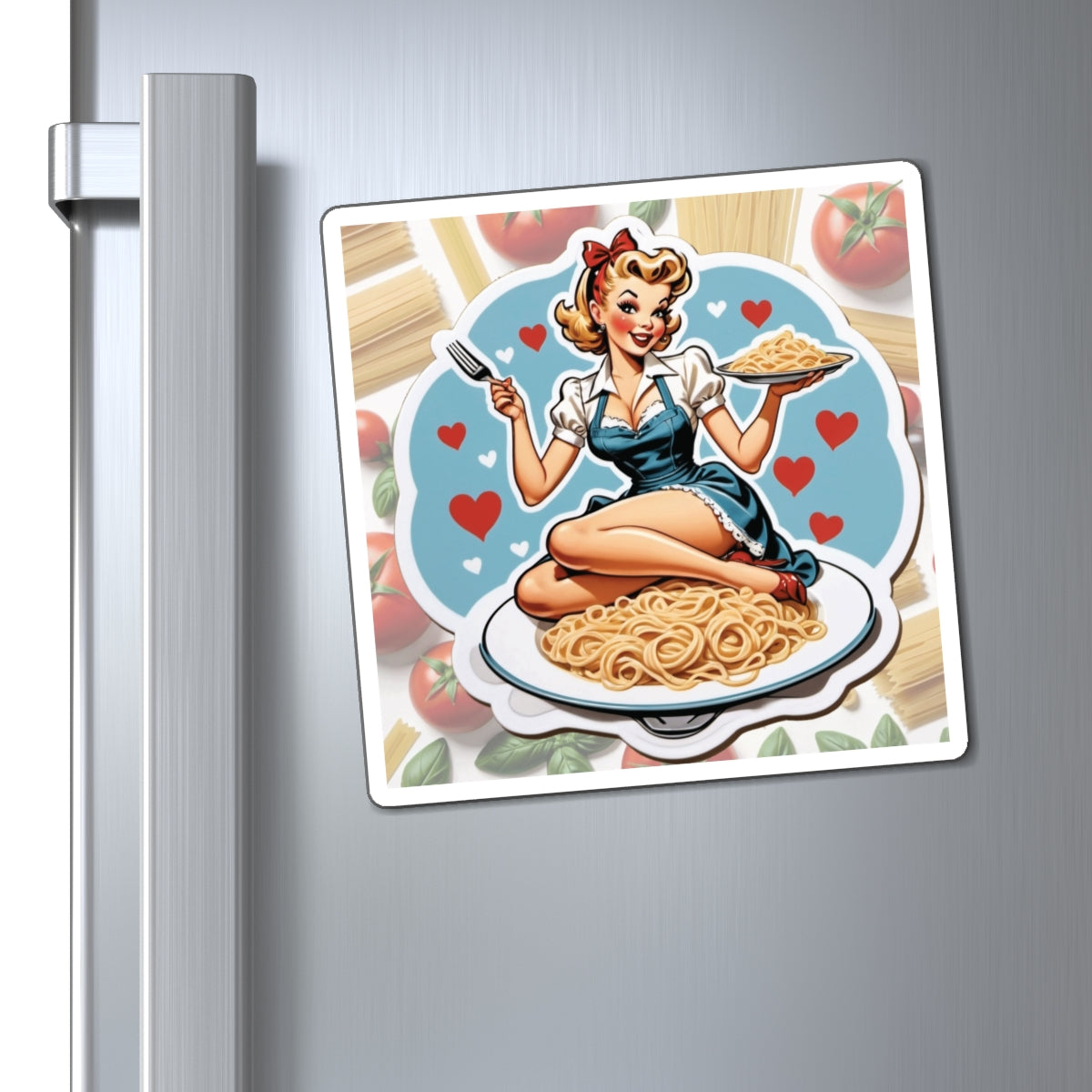 National Fettuccine Alfredo Day Pin Up Girl Magnet