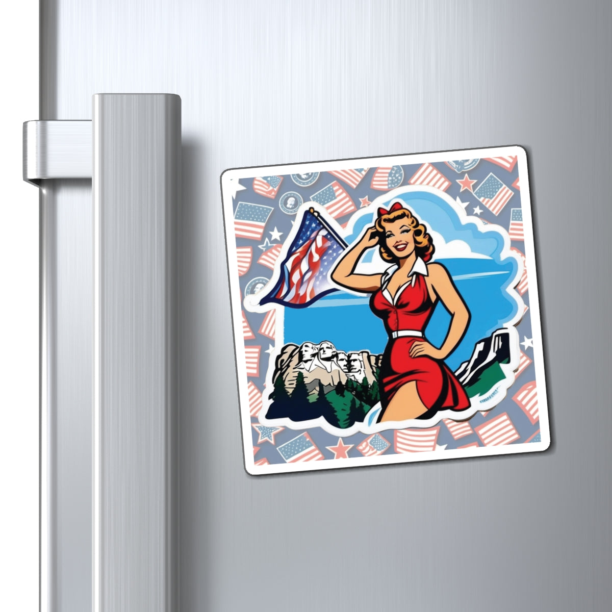 President's Day Pin Up Girl Magnet