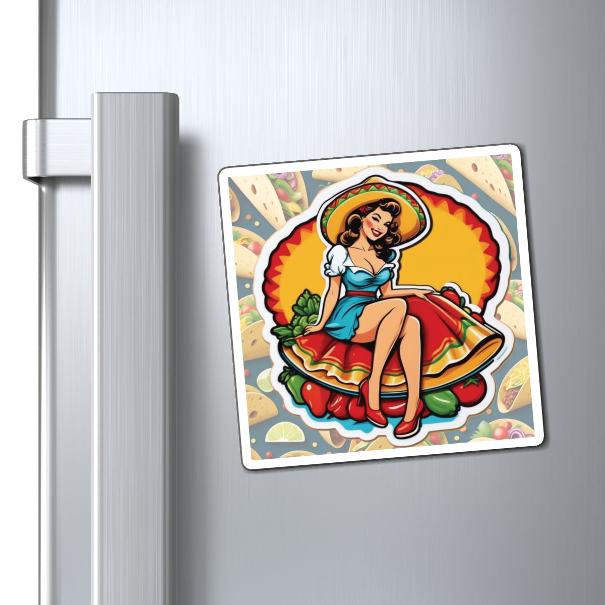 National Taco Day V Pin Up Girl Magnet