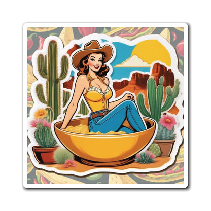 National Queso Day IV Pin Up Girl Magnet