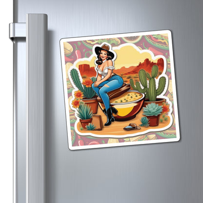 National Queso Day Pin Up Girl Magnet