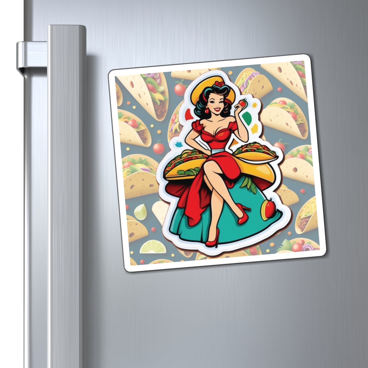 National Taco Day IV Pin Up Girl Magnet