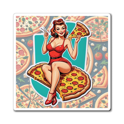 National and World Pizza Day II Pin Up Girl Magnet