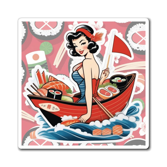 National Sushi Day IX Pin Up Girl Magnet