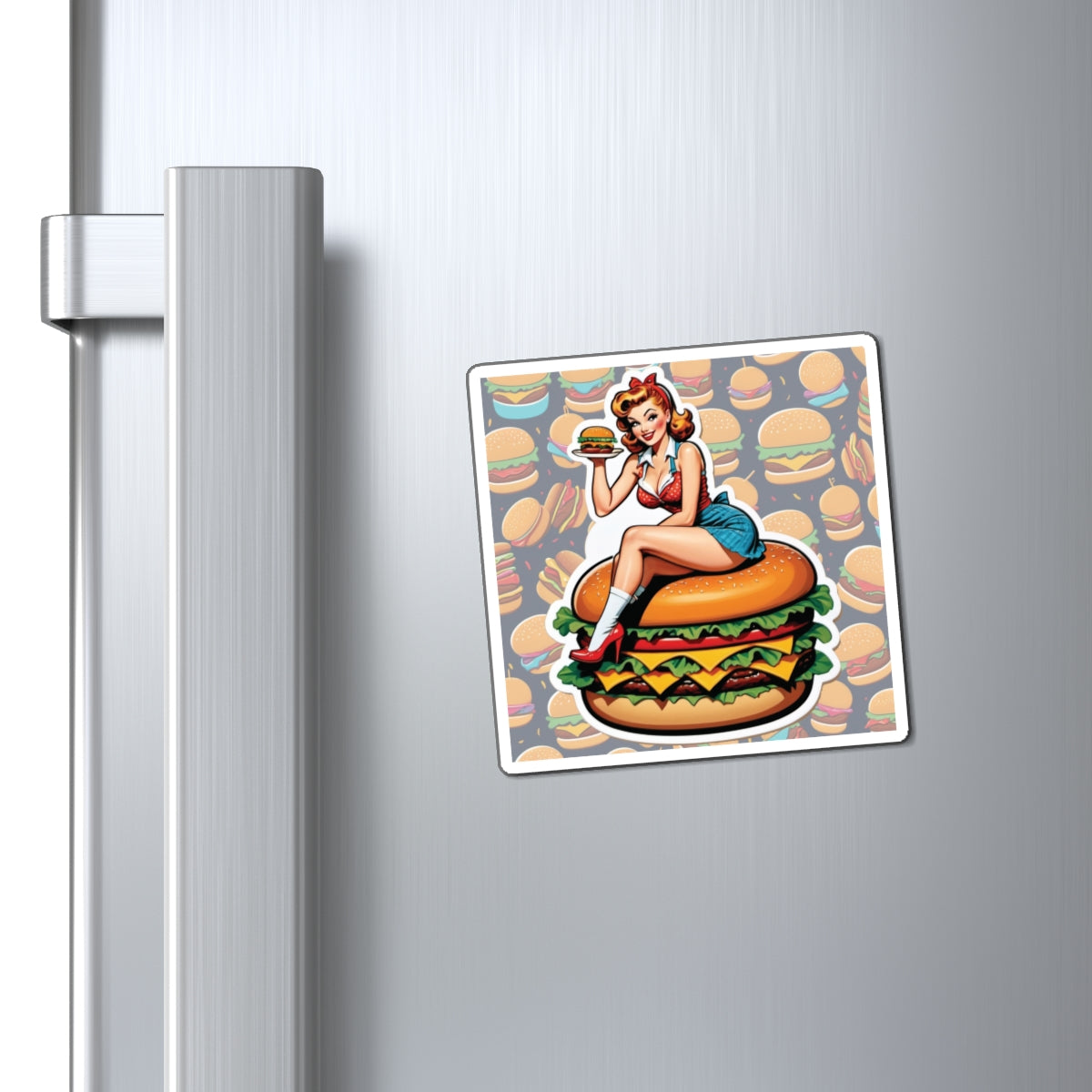 National Burger Day Pin Up Girl Magnet