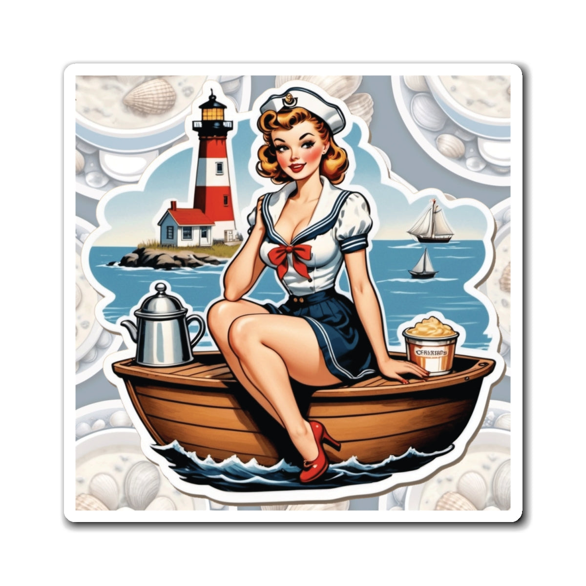 National New England Clam Chowder Day III Pin Up Girl Magnet