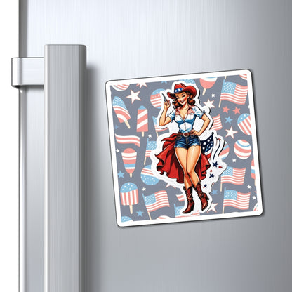 Fourth of July VI Pin Up Girl Magnet