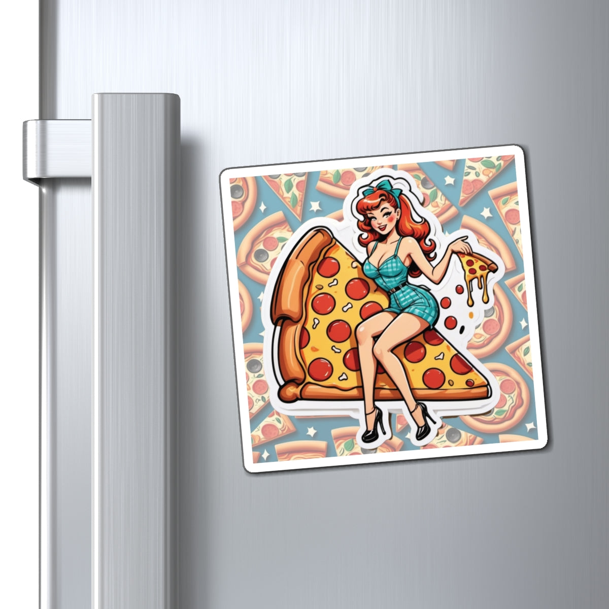 National and World Pizza Day III Pin Up Girl Magnet