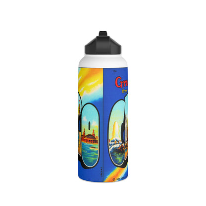 Chicago Illinois Stainless Steel Water Bottle, Standard Lid 32 oz