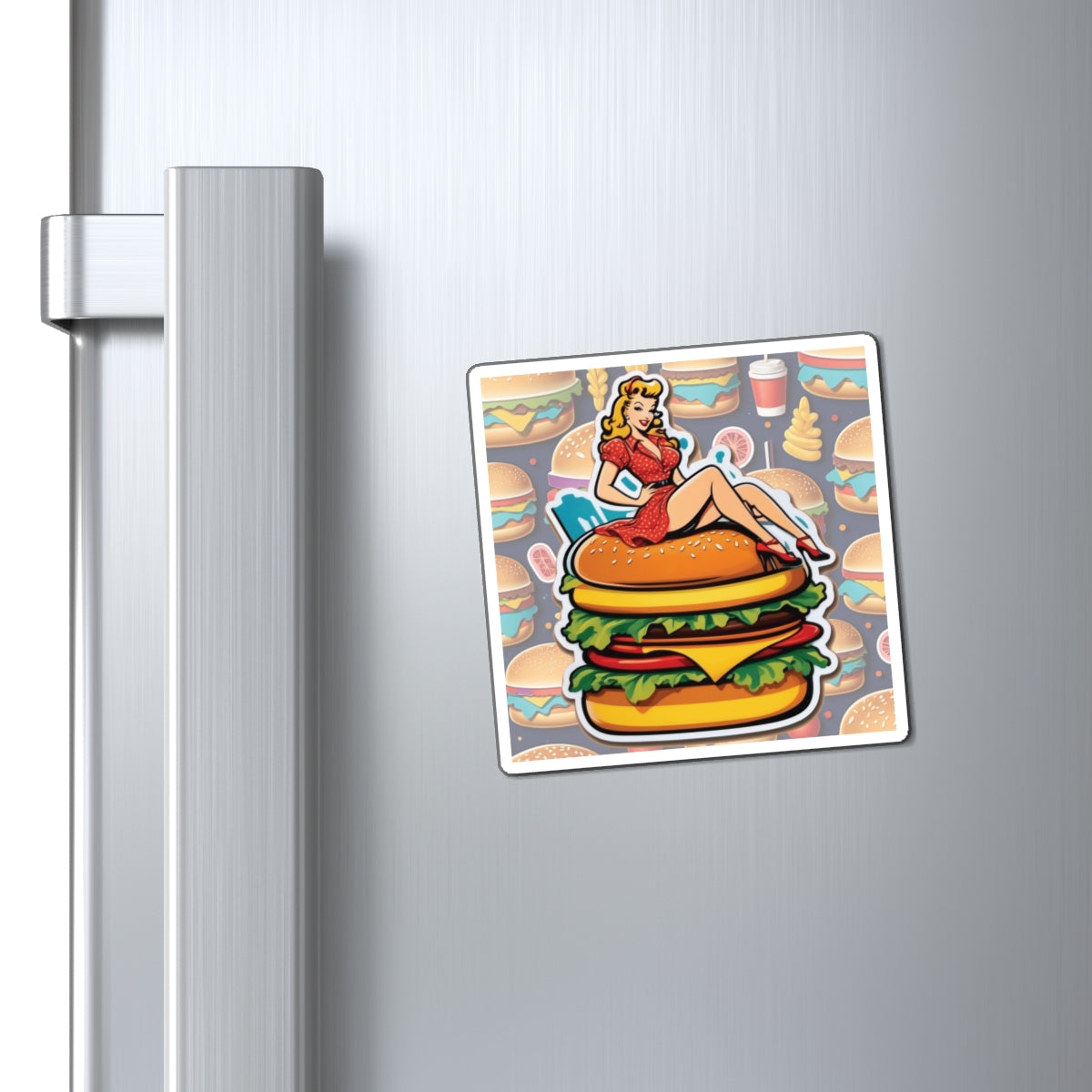 National Burger Day III Pin Up Girl Magnet