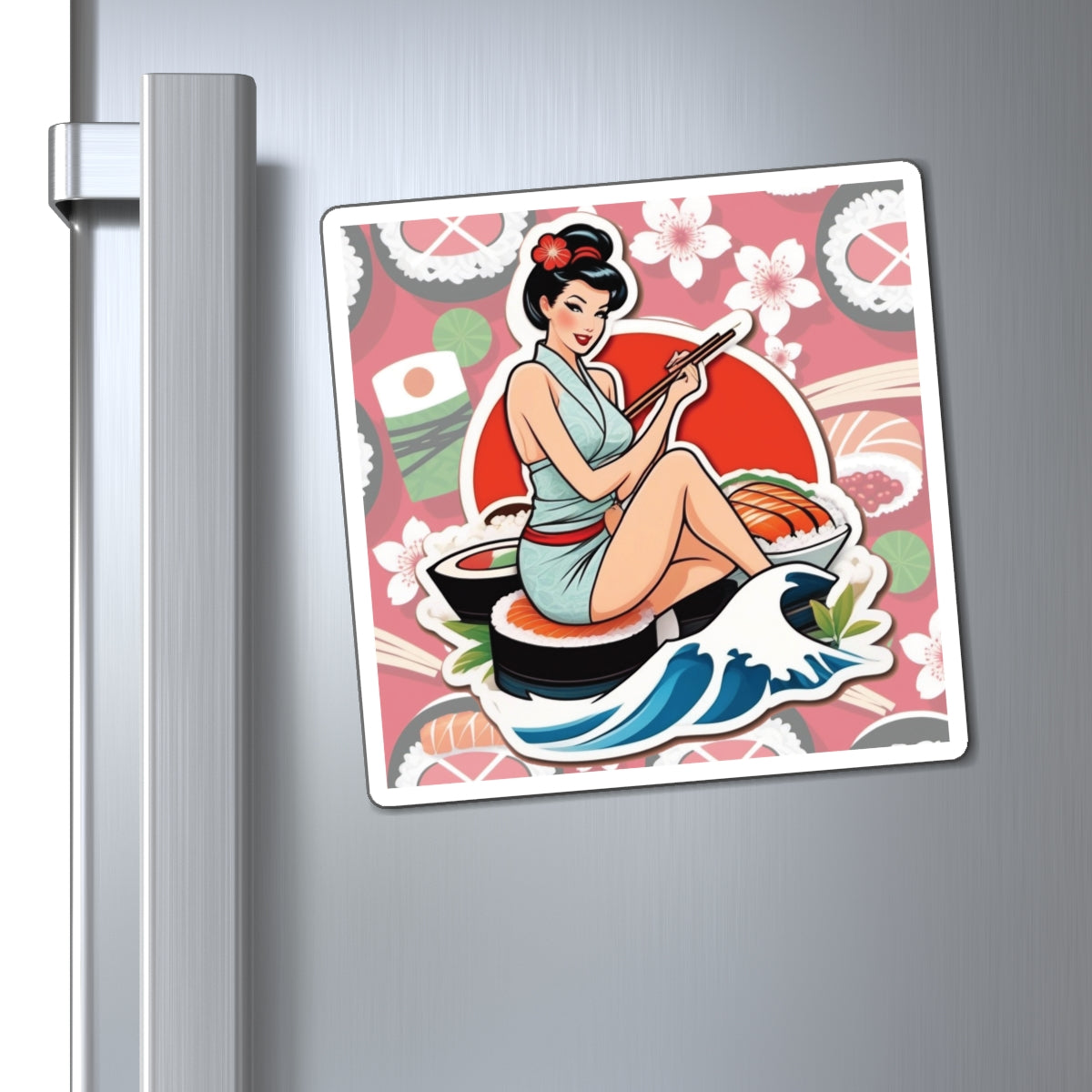 National Sushi Day V Pin Up Girl Magnet