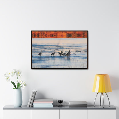 Arts by Dylan: Lower Klamath Basin Frozen Pond Birds Photography Canvas