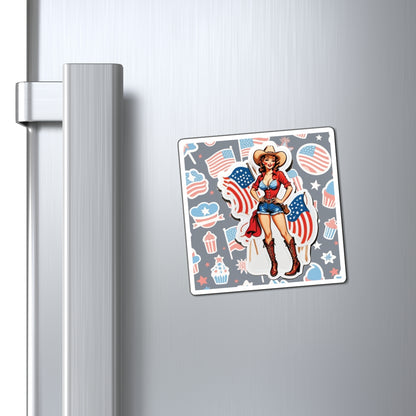 Fourth of July IV Pin Up Girl Magnet