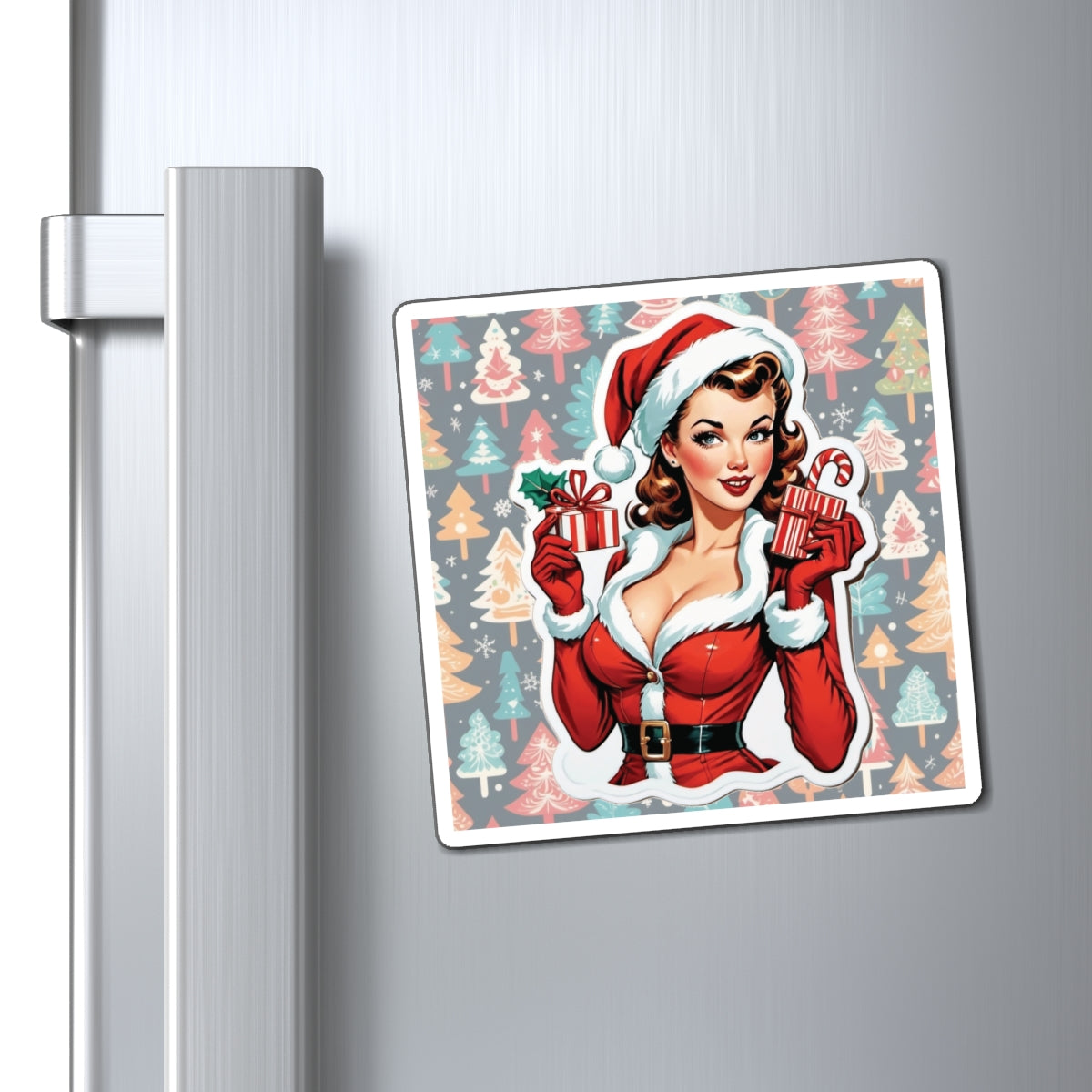 Christmas V Pin Up Girl Magnet