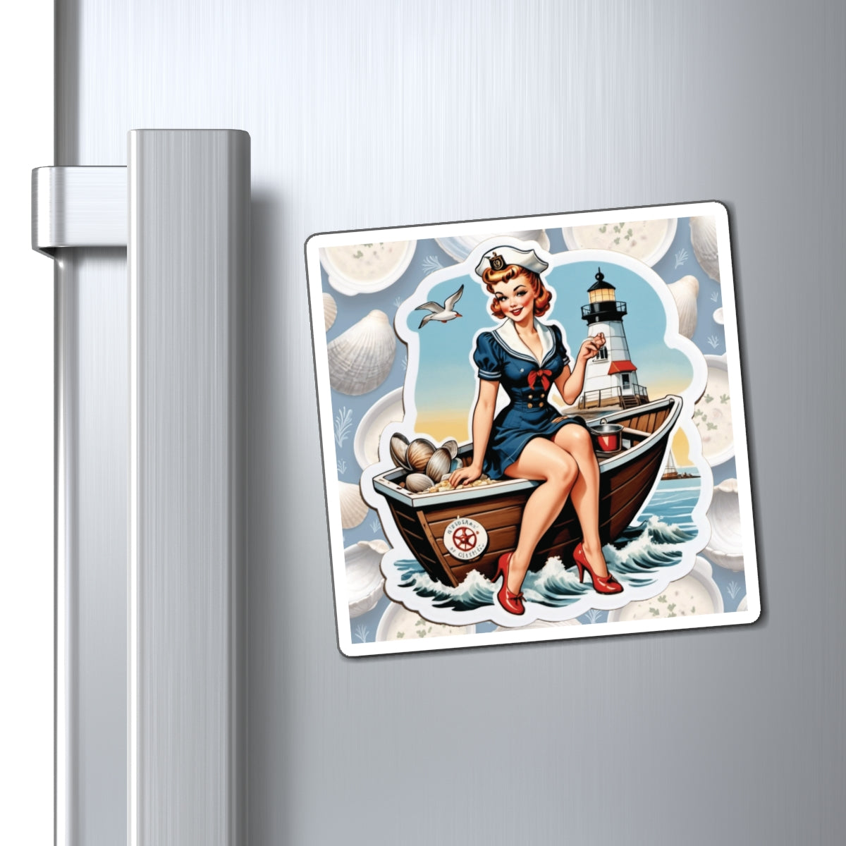 National New England Clam Chowder Day Pin Up Girl Magnet