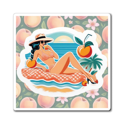 National Peach Day VIII Pin Up Girl Magnet