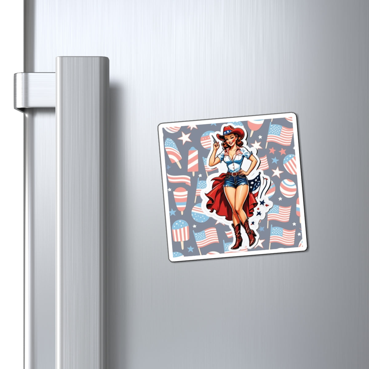 Fourth of July VI Pin Up Girl Magnet