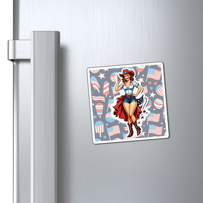 Fourth of July VI Pin Up Girl Magnet