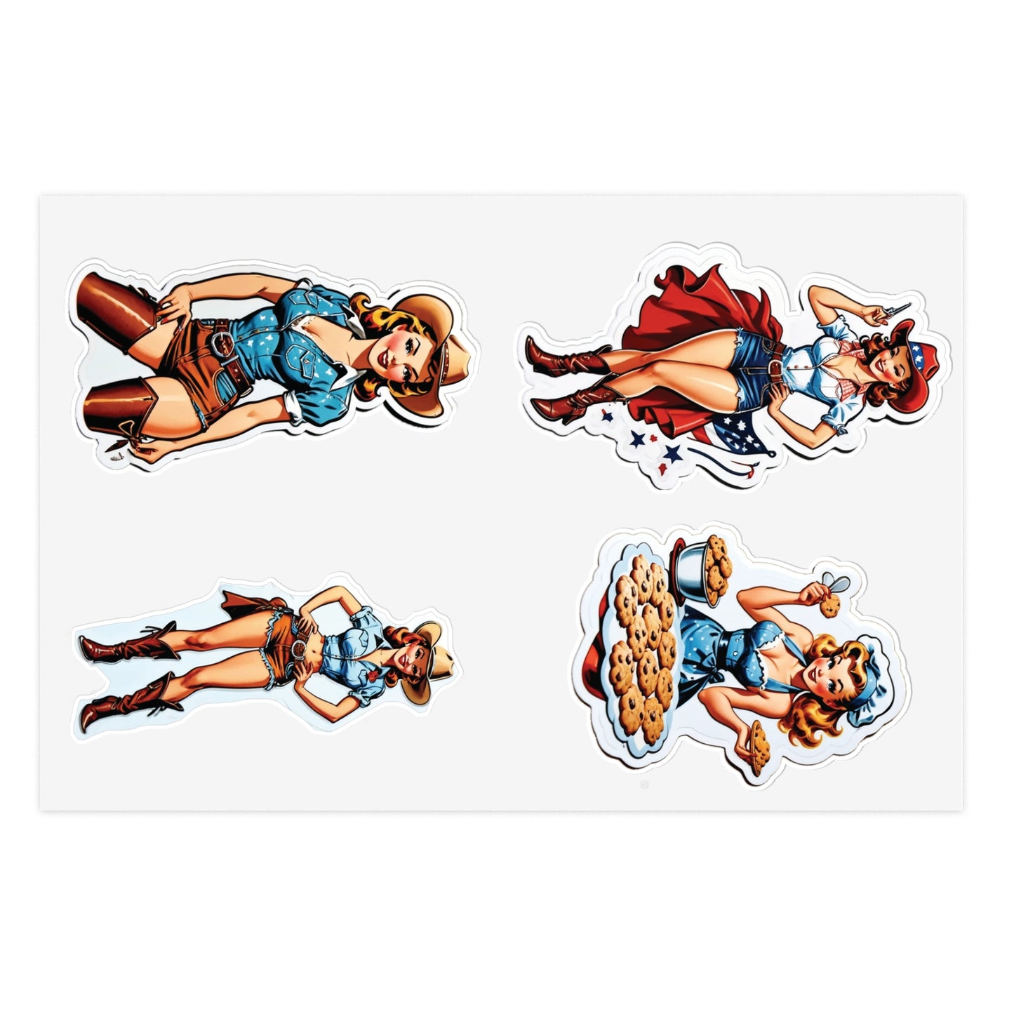 Sticker Sheets - Cowgirl and Home Cooking Pin Up Girl Series