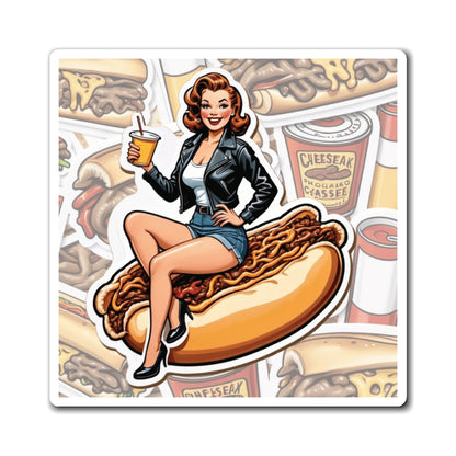 National Cheesesteak III Pin Up Girl Magnet