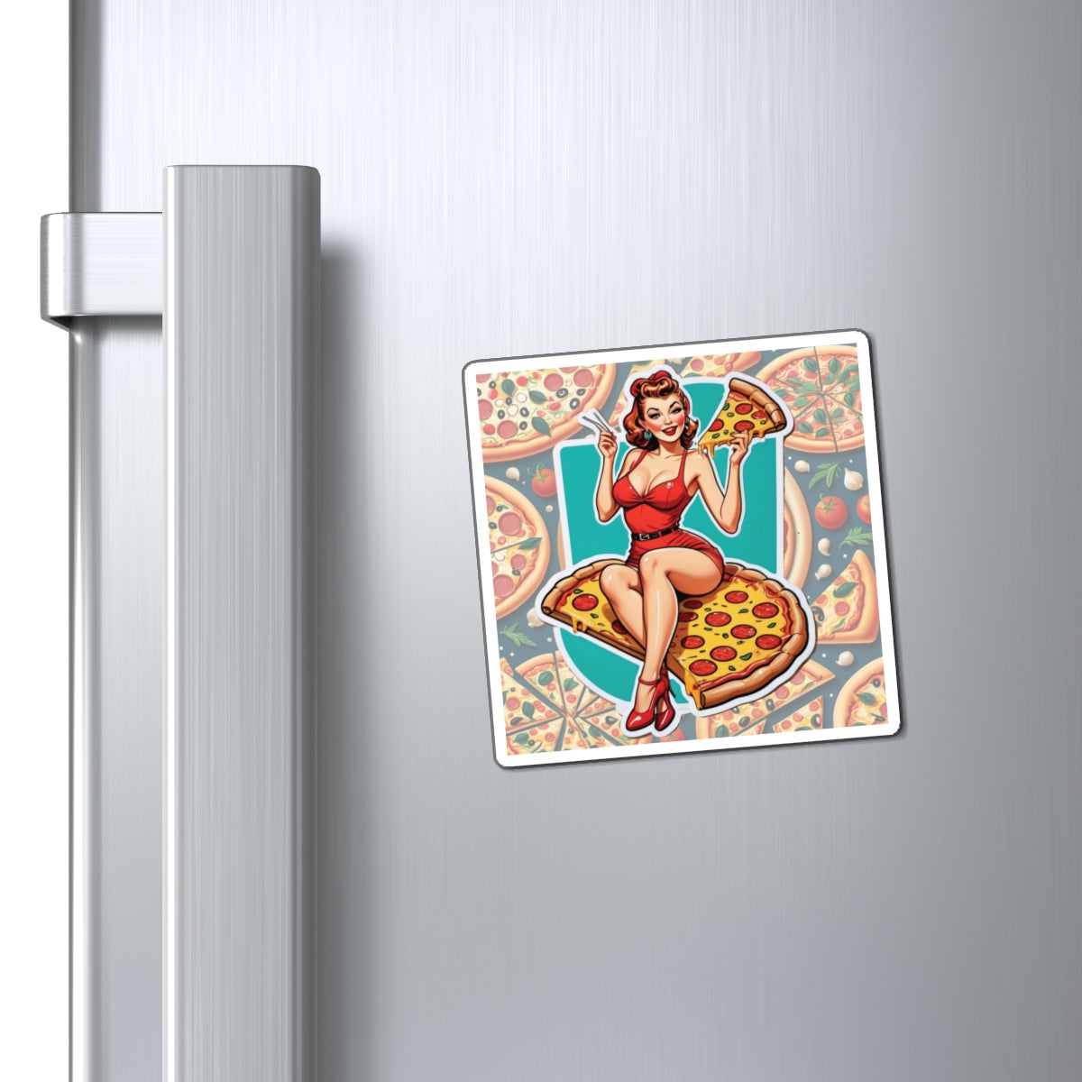 National and World Pizza Day II Pin Up Girl Magnet