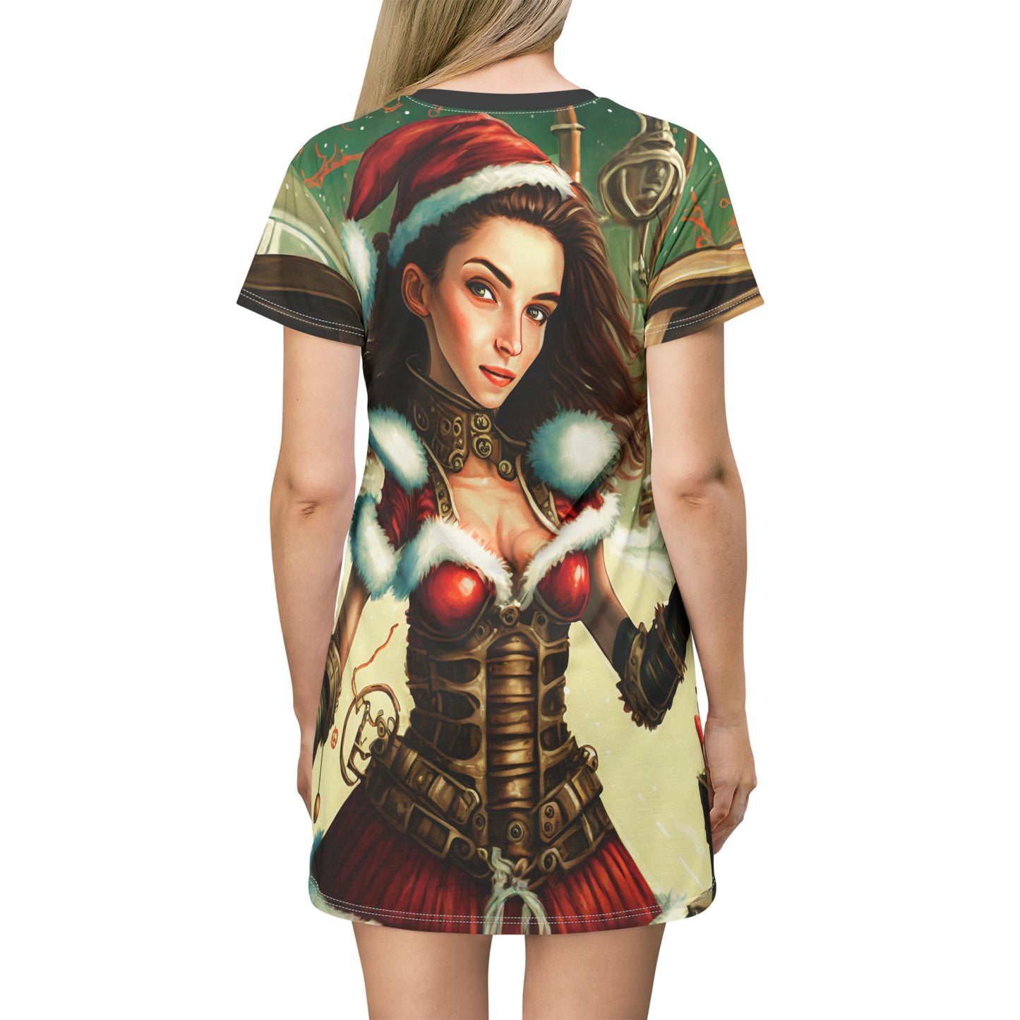 Steampunk Mrs. Santa Claus T-Shirt Dress