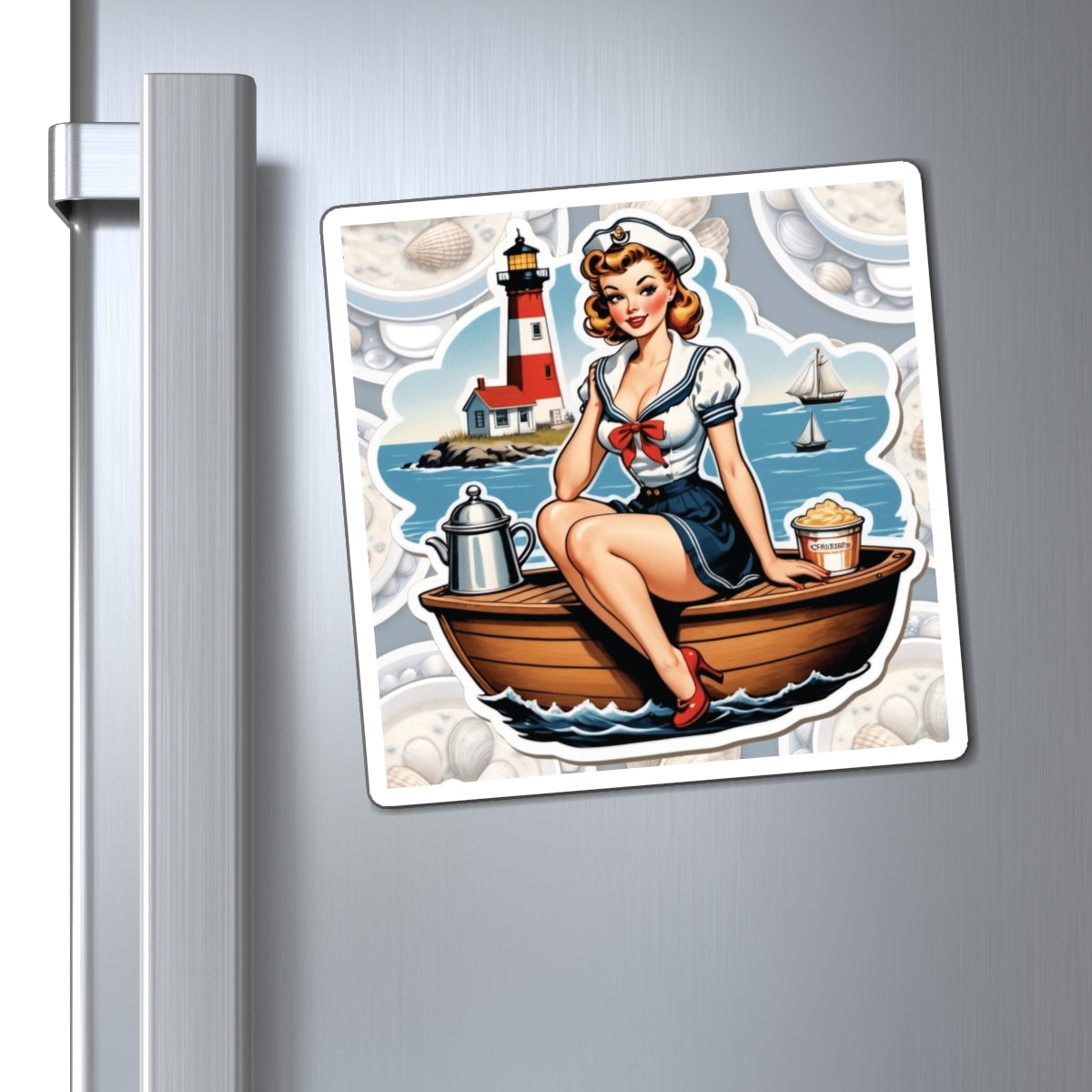 National New England Clam Chowder Day III Pin Up Girl Magnet