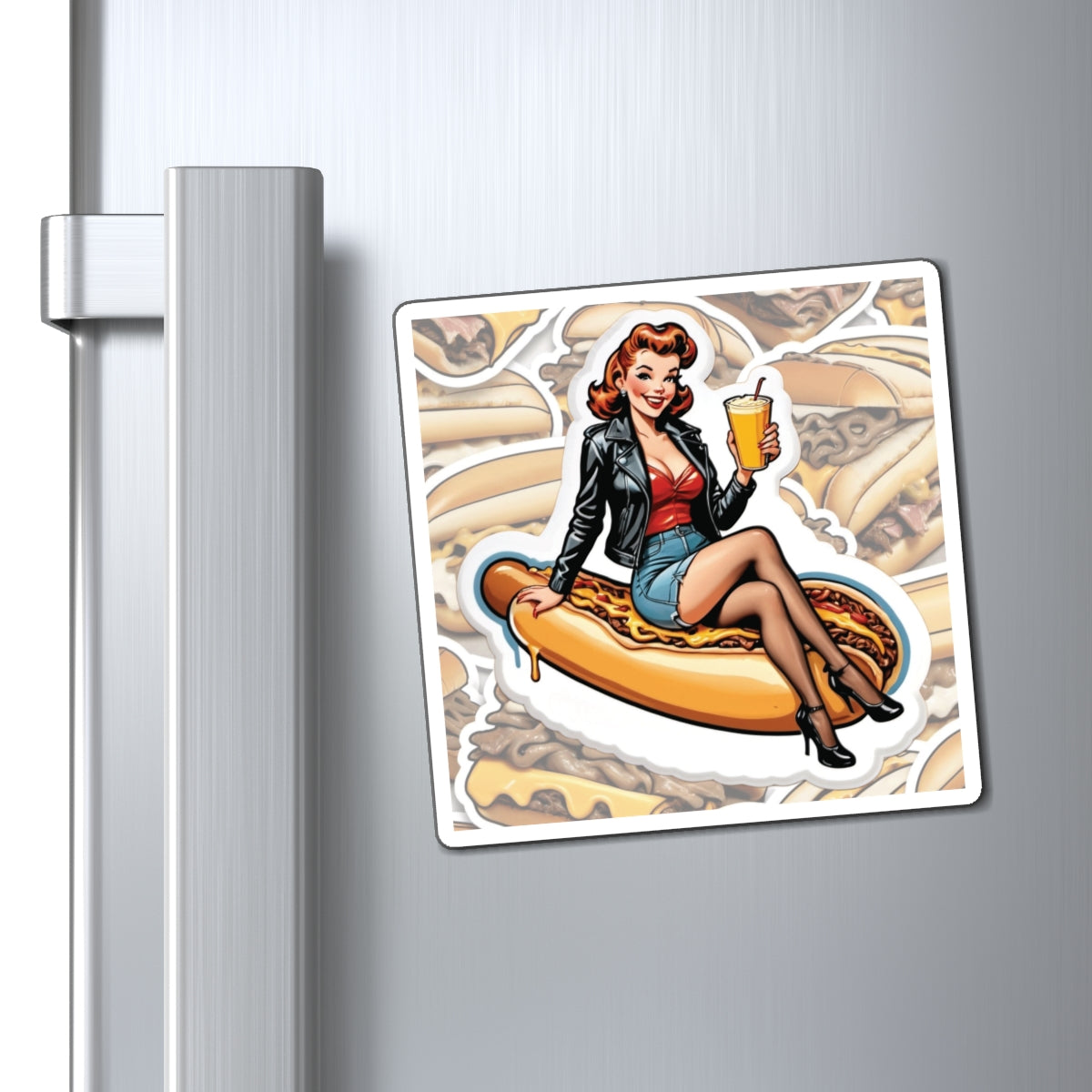 National Cheesesteak IV Pin Up Girl Magnet