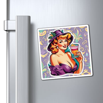 Mardi Gras Pin Up Girl Magnet