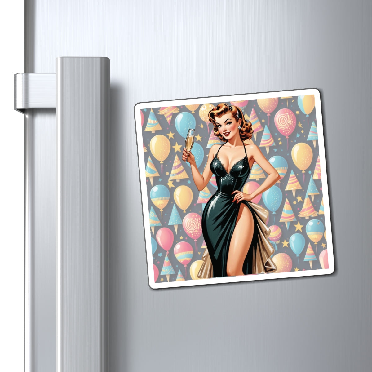 New Years Eve Pin Up Girl Magnet