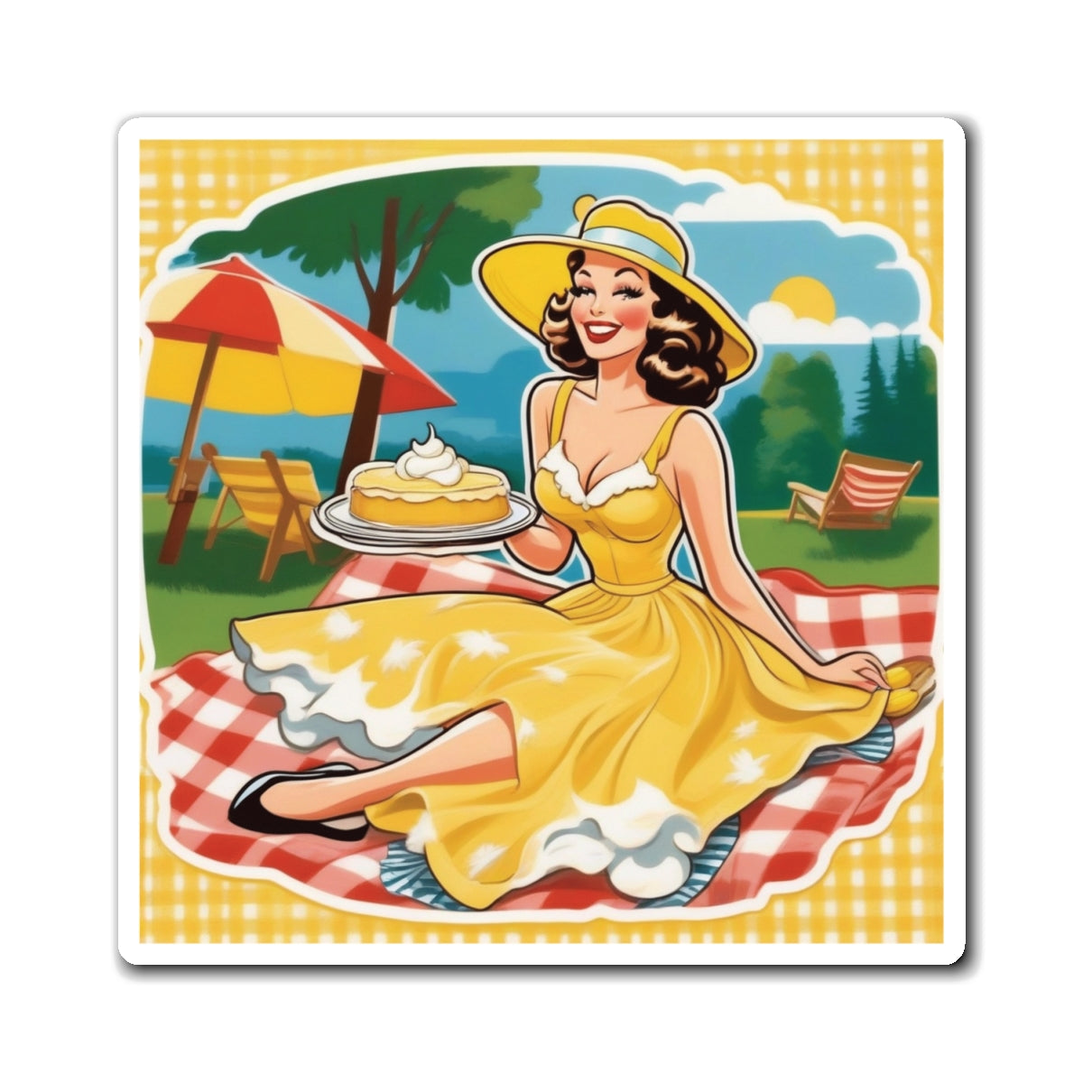 National Banana Cream Pie Day III Pin Up Girl Magnet