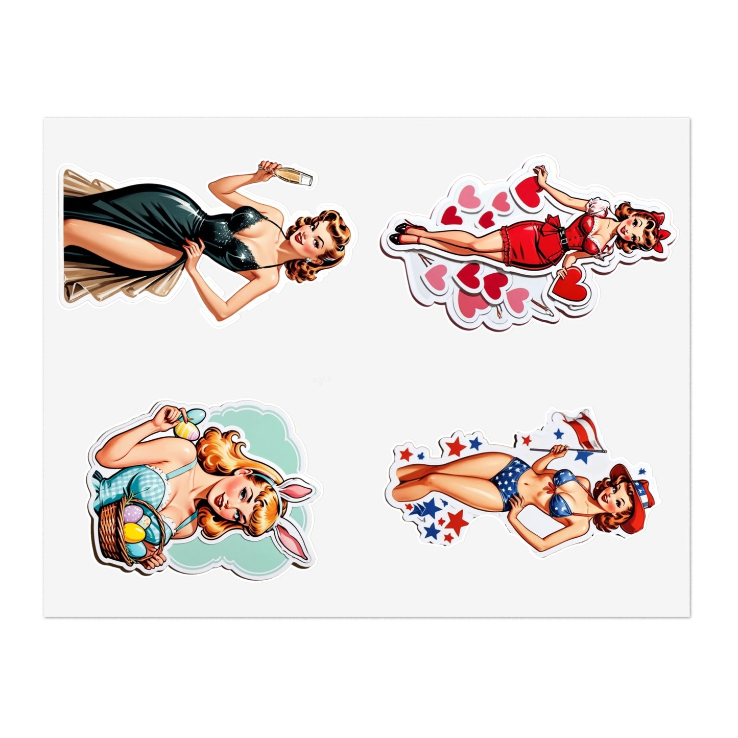 Pin Up Girl Sticker Sheets - Holidays Collection