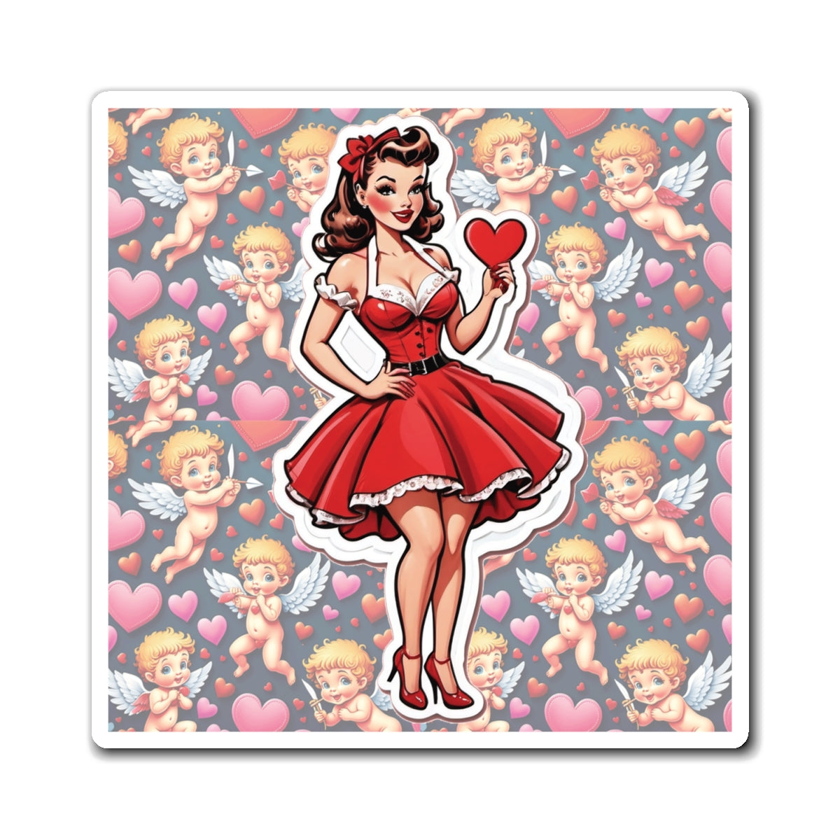 Valentine's Day III Pin Up Girl Magnet