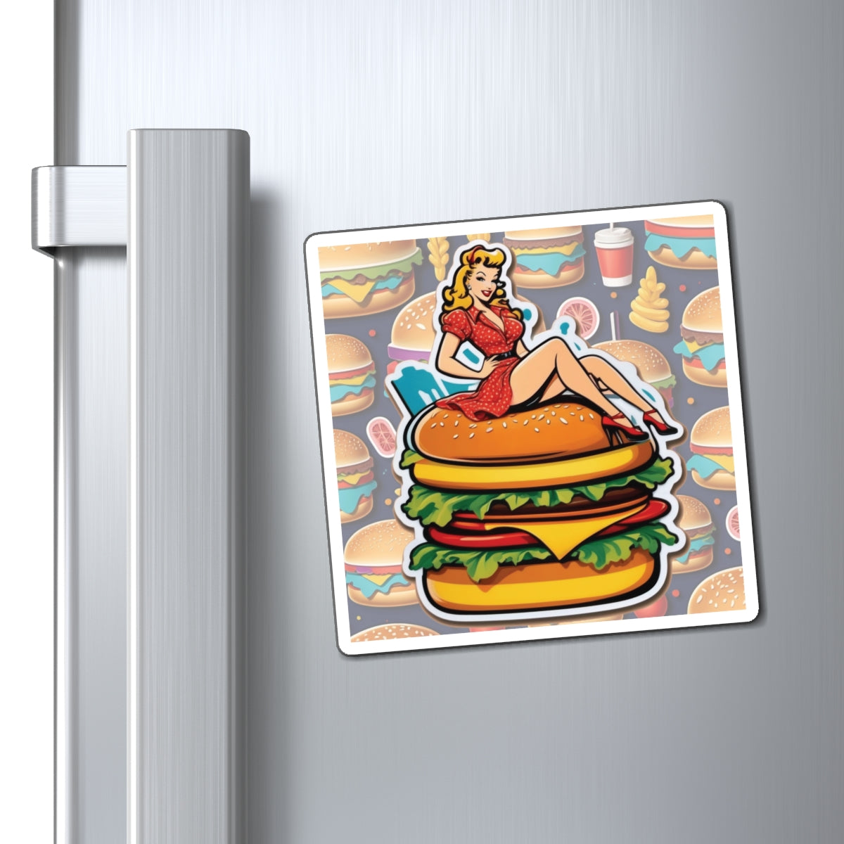 National Burger Day III Pin Up Girl Magnet