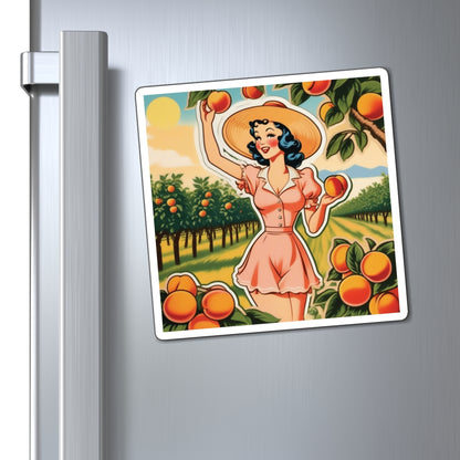 National Peach Day IV Pin Up Girl Magnet