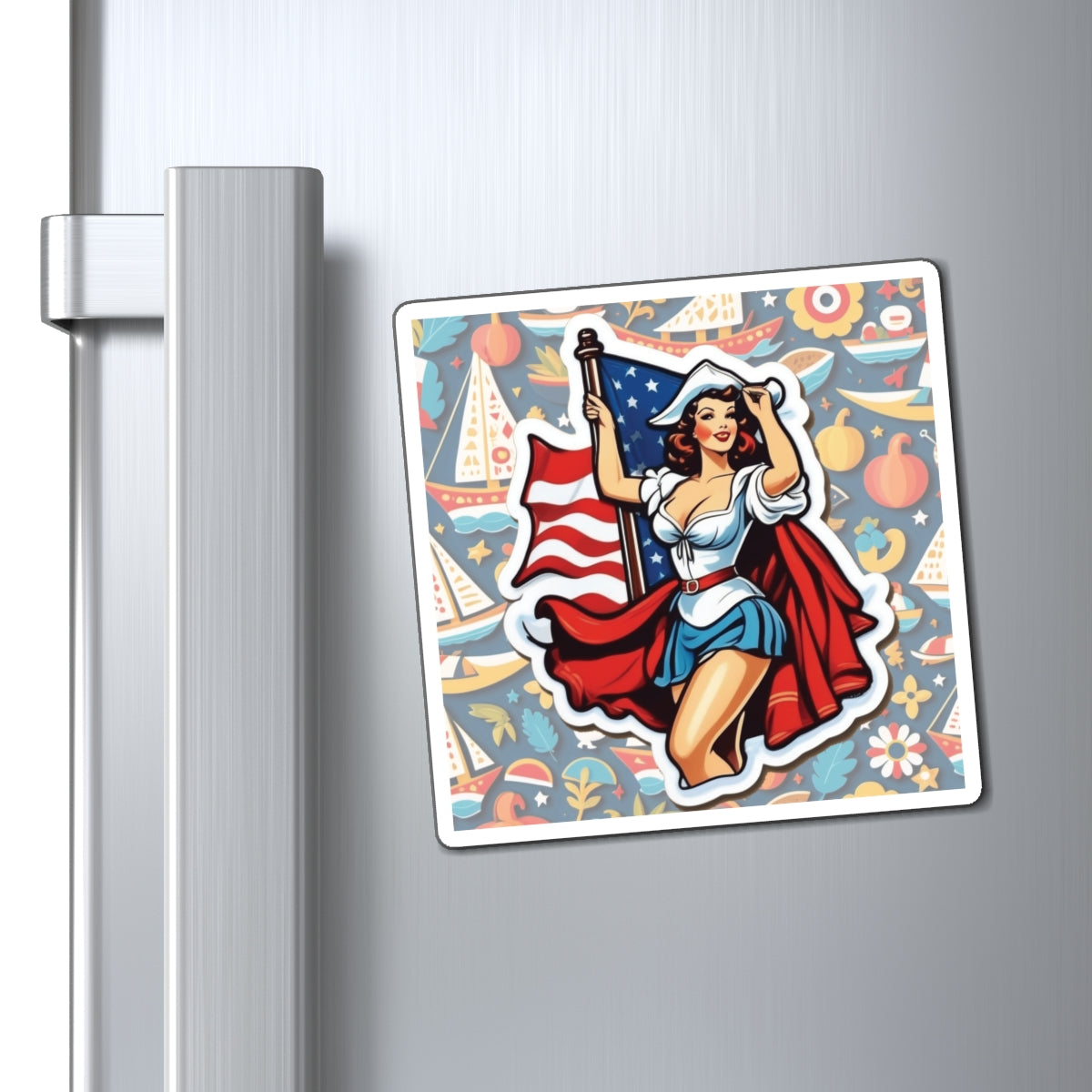 Columbus Day II Pin Up Girl Magnet