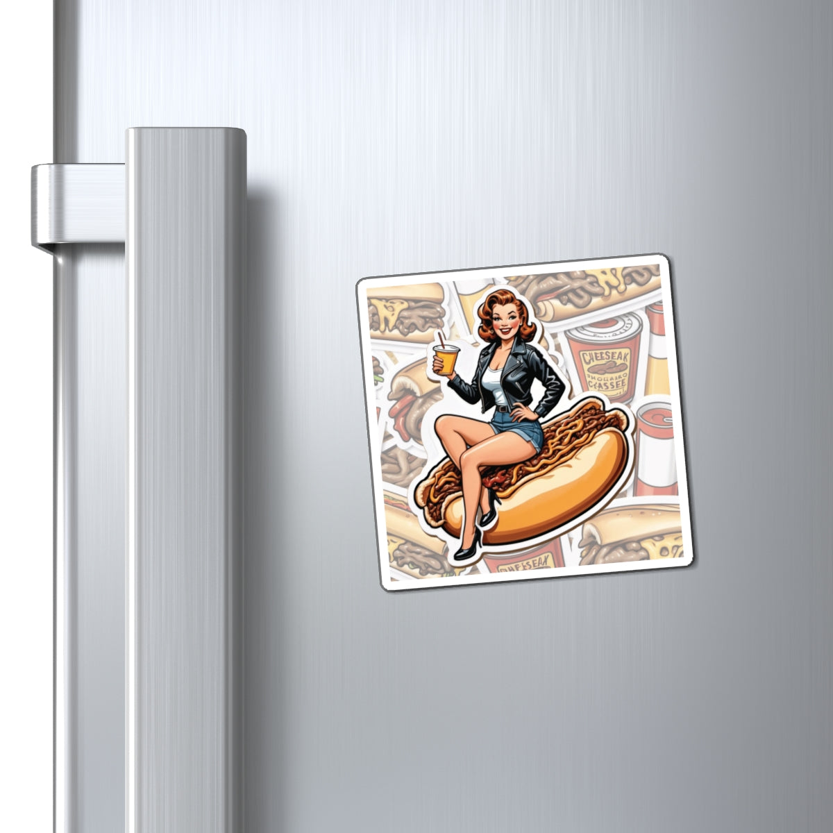 National Cheesesteak III Pin Up Girl Magnet