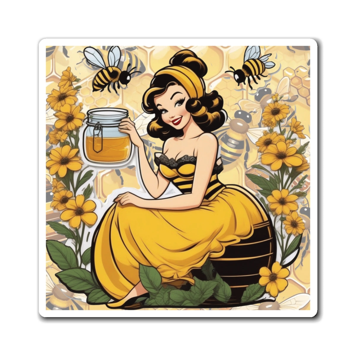 National Honey Bee Day III Pin Up Girl Magnet