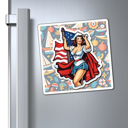 Columbus Day II Pin Up Girl Magnet