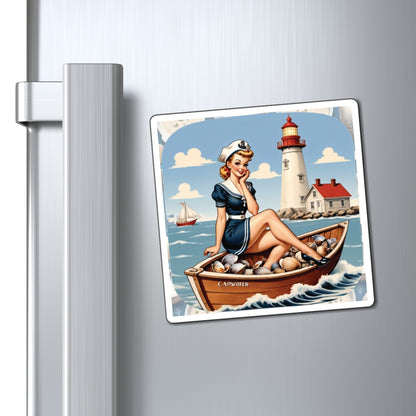 National New England Clam Chowder Day II Pin Up Girl Magnet