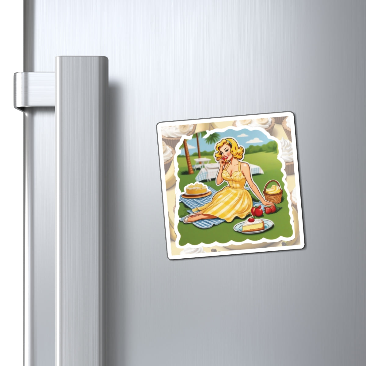 National Banana Cream Pie Day IV Pin Up Girl Magnet