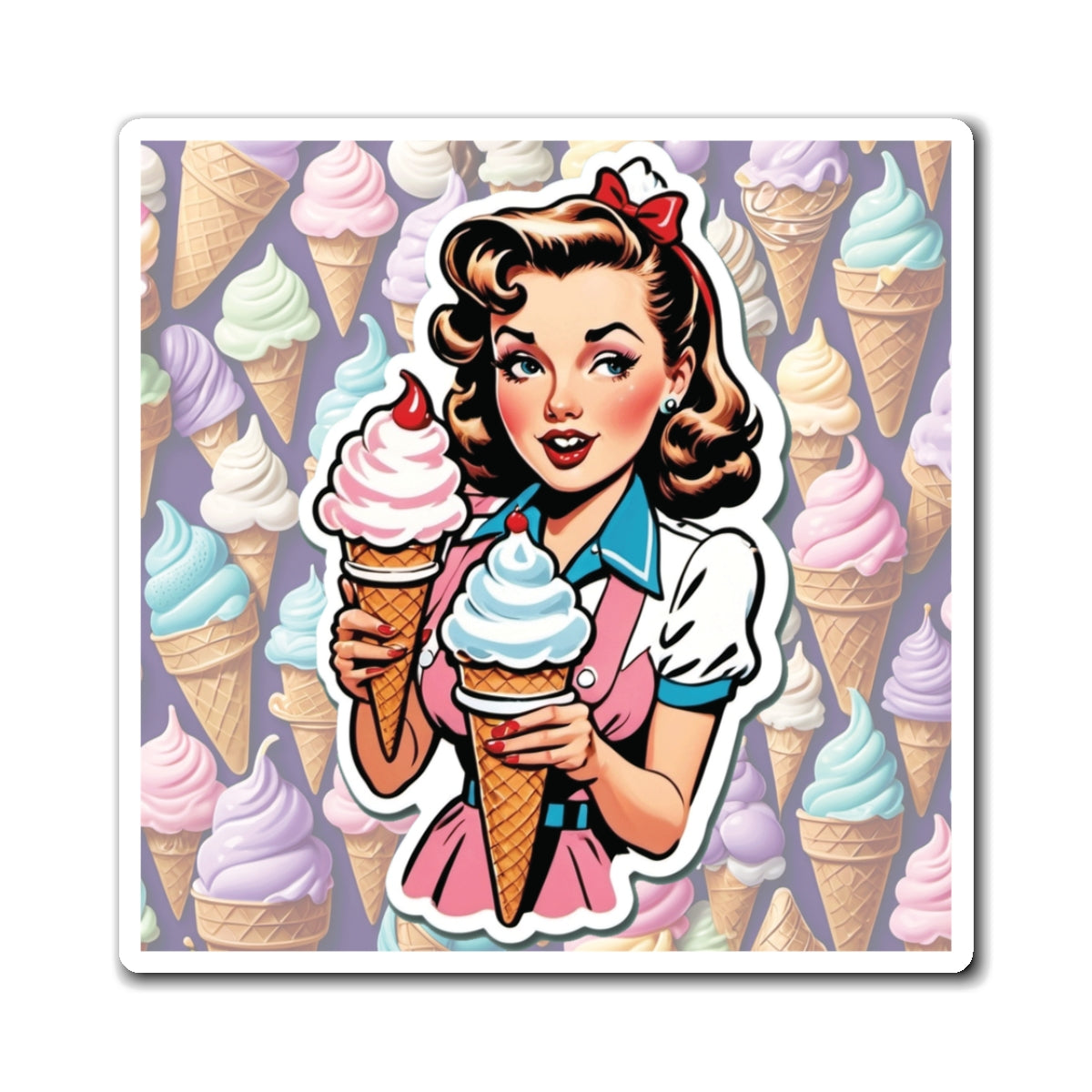 National Ice Cream Day II Pin Up Girl Magnet