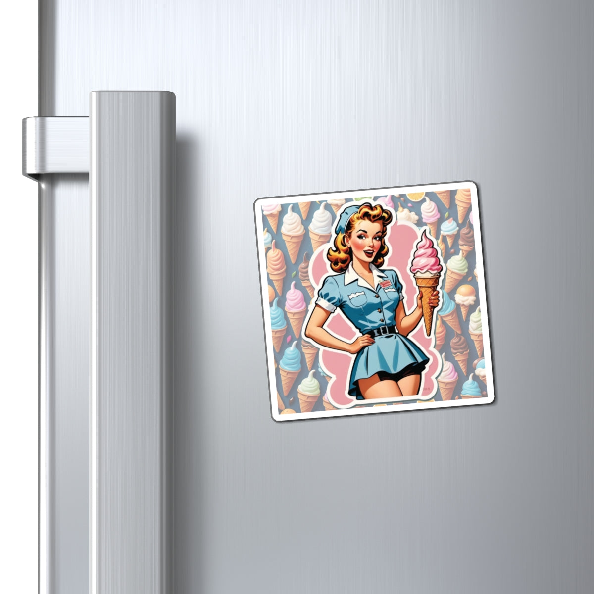 National Ice Cream Day Pin Up Girl Magnet