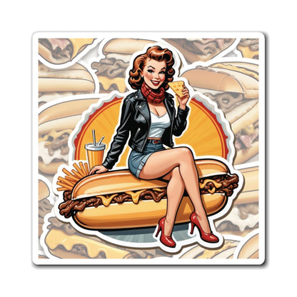 National Cheesesteak V Pin Up Girl Magnet