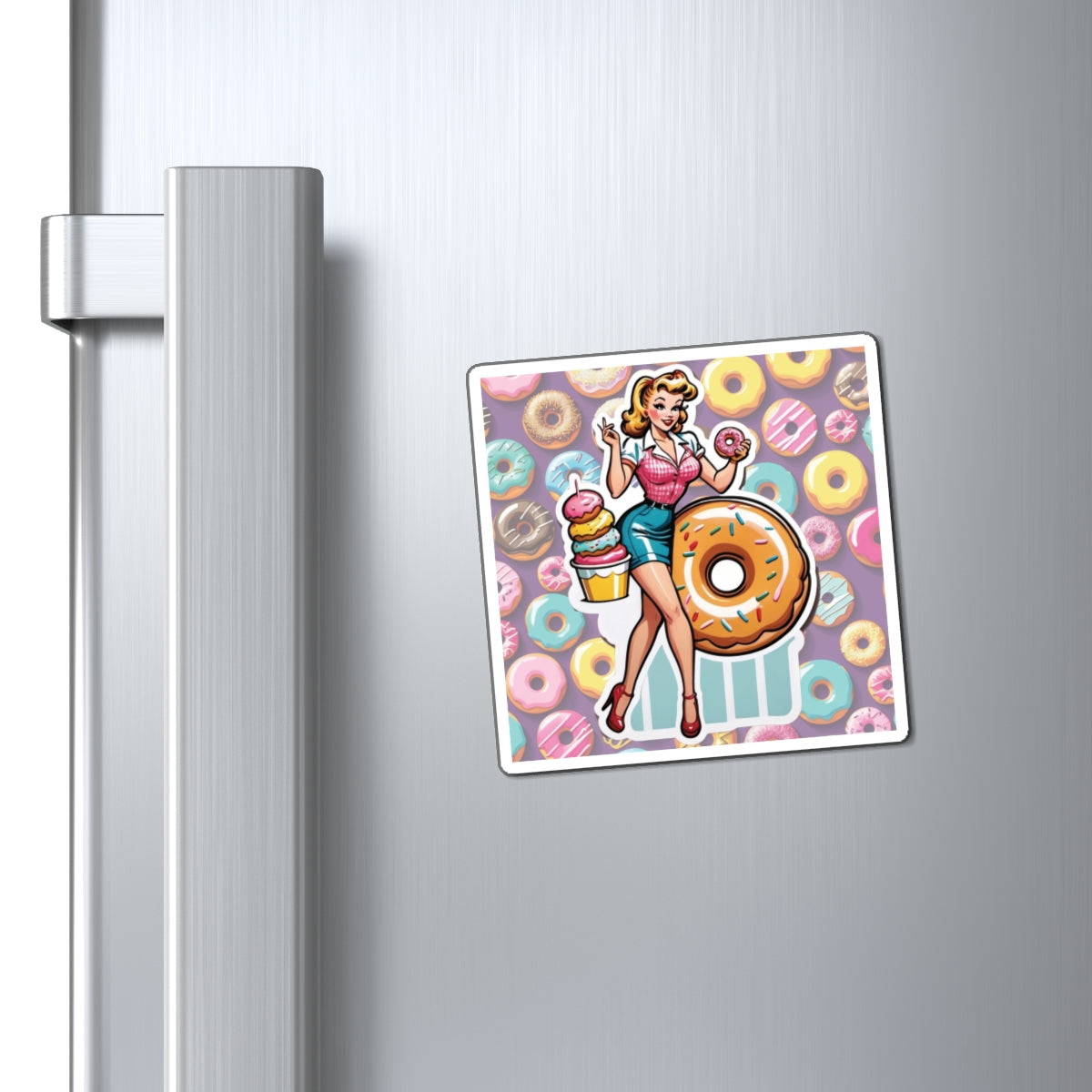 National Donut Day Pin Up Girl Magnet