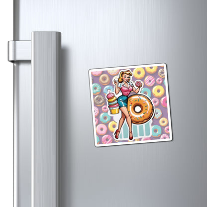 National Donut Day Pin Up Girl Magnet