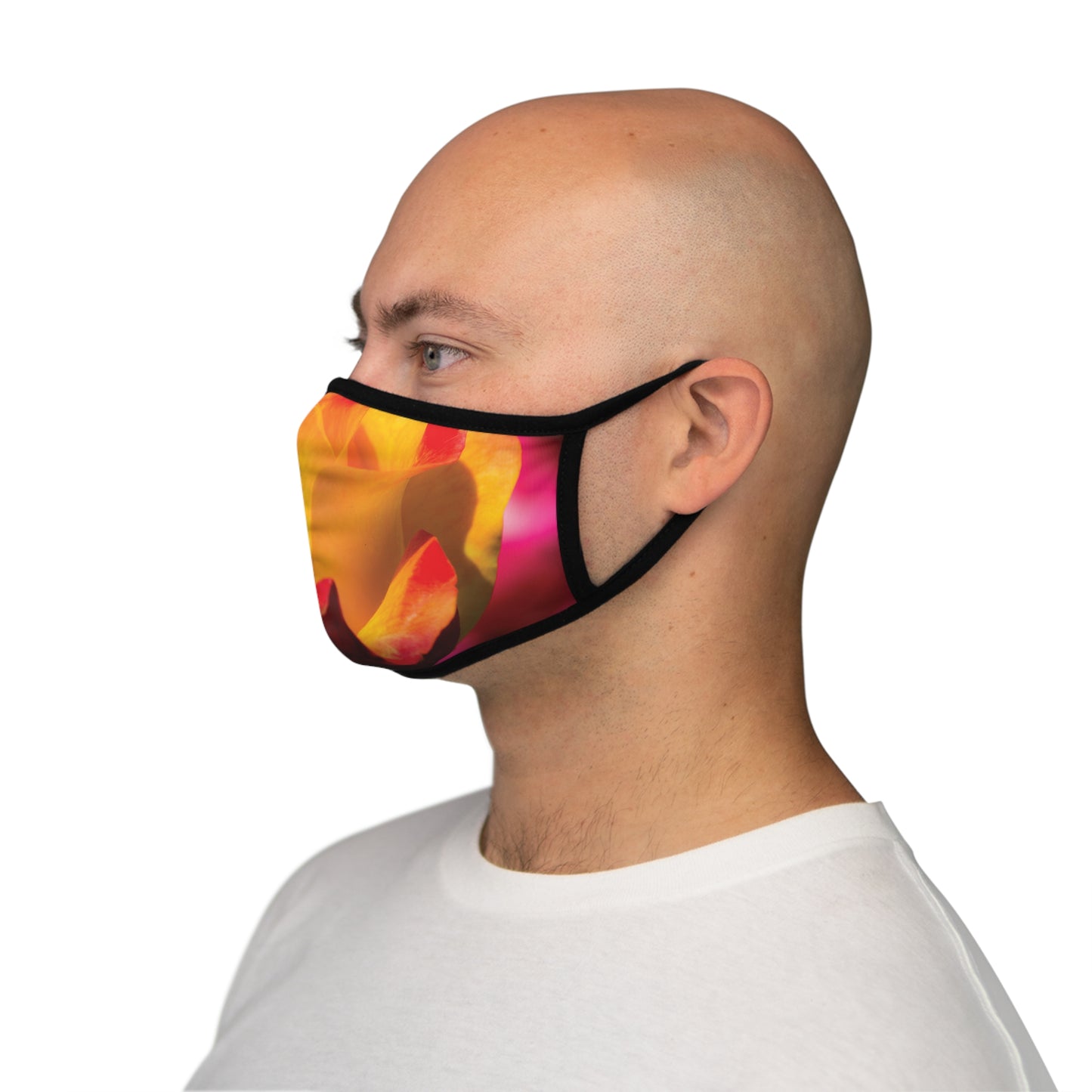 Rose I Fitted Polyester Face Mask